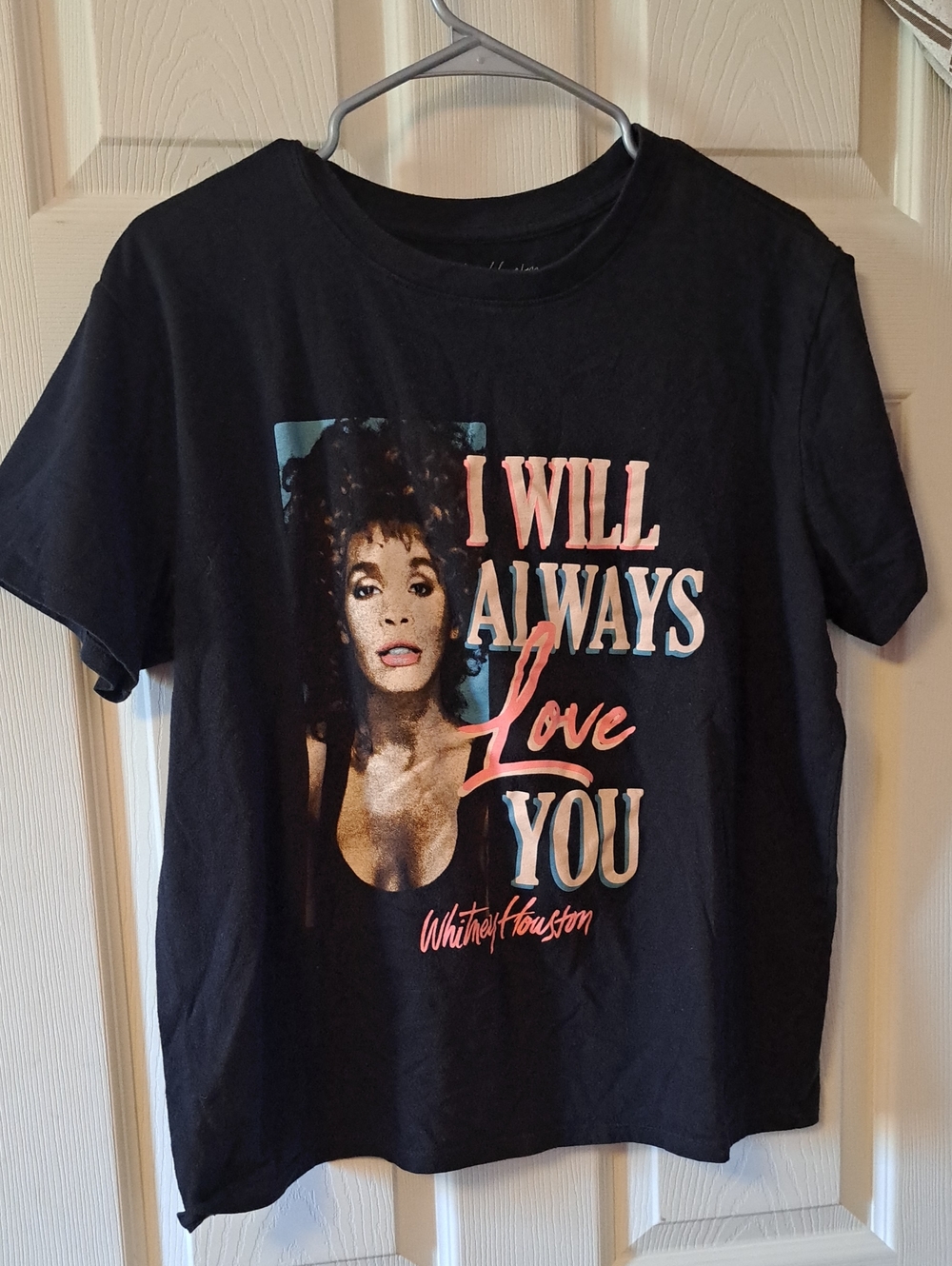 Black Short Sleeve Graphic Tee Whitney Houston - 'I Will Always Love You'